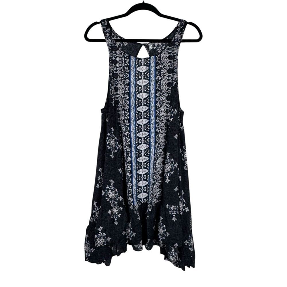 Intimately Free People Slip Into You Swing Dress Mini Black Blue Asymmetrical M